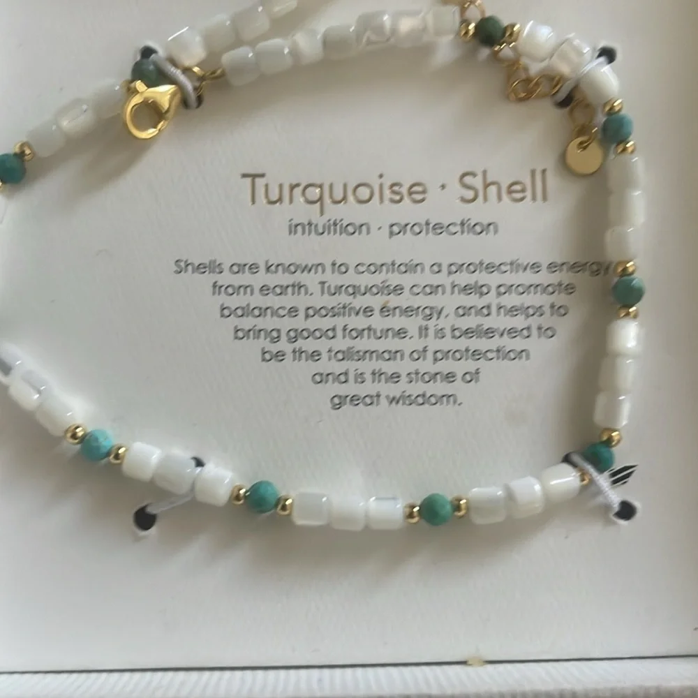 Essential Ritual Sealed NIB Genuine Turquoise Shell Anklet - Picture 8 of 13